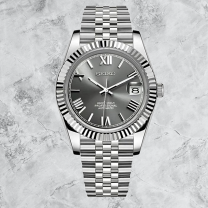 Seiko Mod Datejust Grey Roman