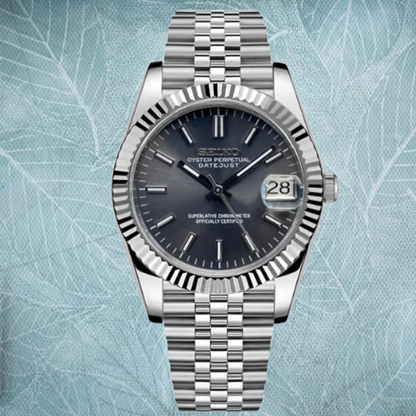 Seiko Mod Datejust Rhodium