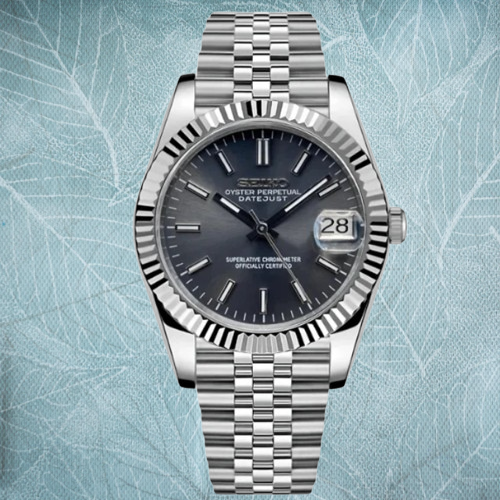 Seiko Mod Datejust Rhodium
