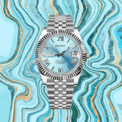 Seiko Mod Datejust Tiffany Roman
