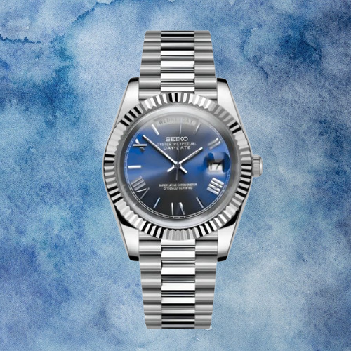 Seiko Mod Day-Date Blue Roman